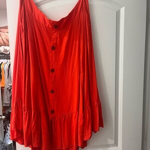 Faux Button Ruffle Torrid Skirt